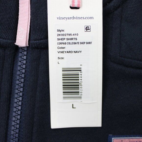 Vineyard Vines Sweatshirt NWT Mens Large Blue Collegiate Shep Shirt Ford Logo - Picture 8 of 16